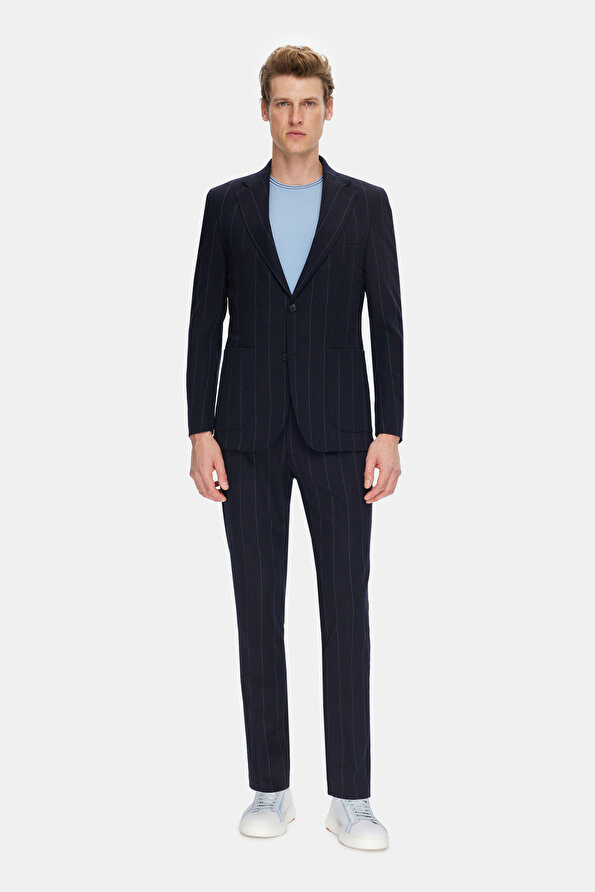 NAVY BLUE WOOL POLYAMIDE SUIT