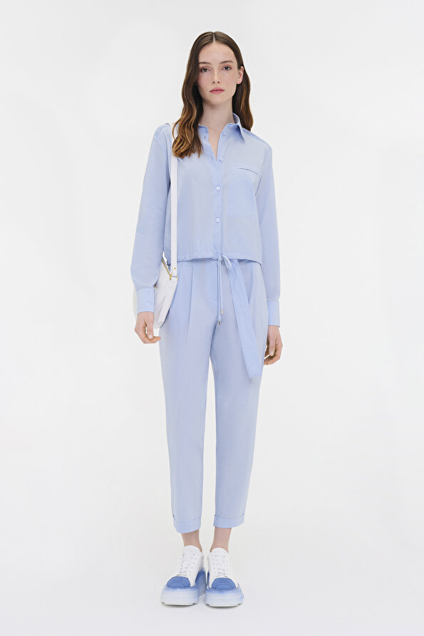 BLUE STRAIGHT CUT TROUSERS