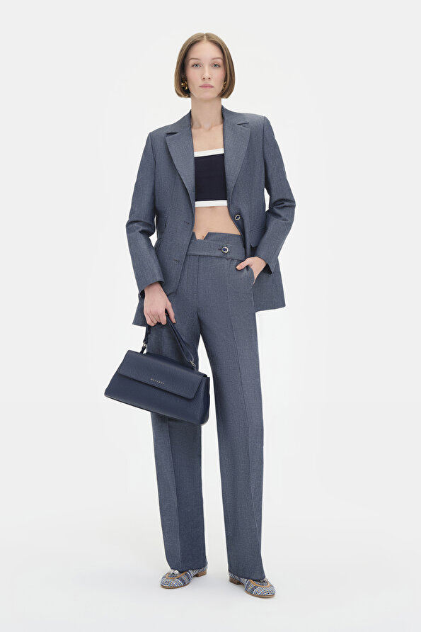 INDIGO STRAIGHT CUT TROUSERS