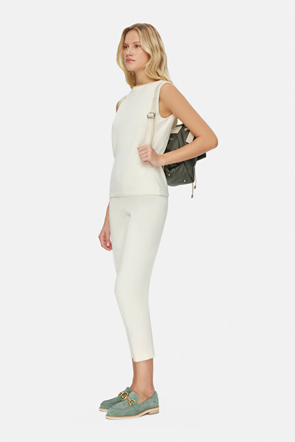 CREAM SKINNY LEG TROUSERS