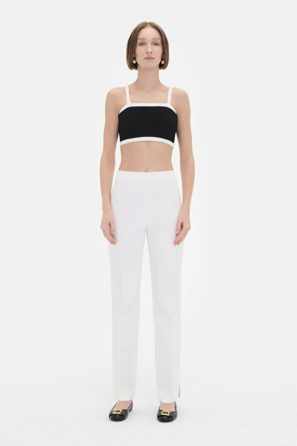 ECRU STRAIGHT CUT TROUSERS