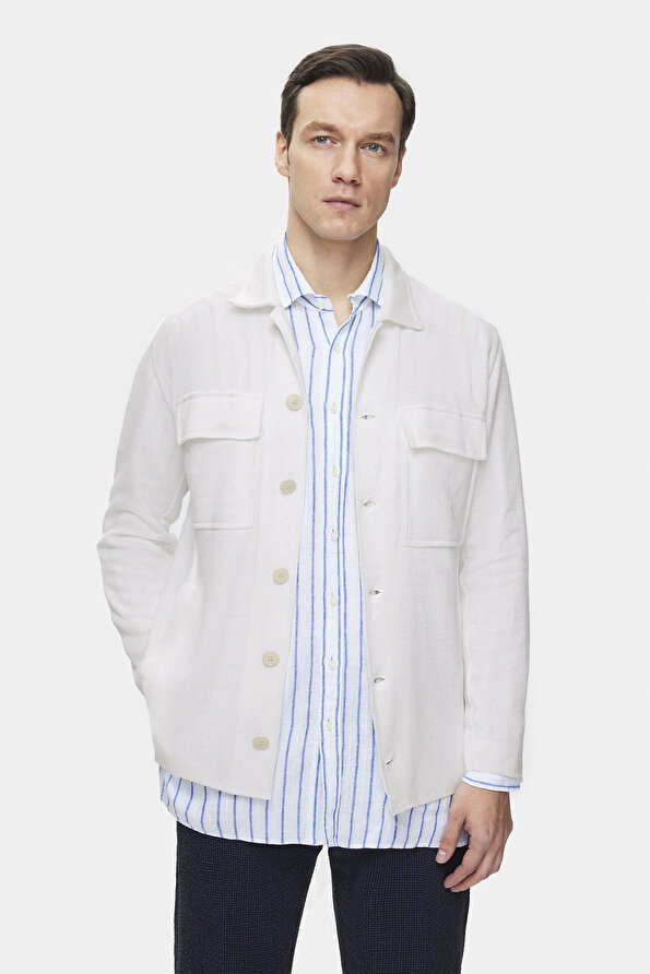 ECRU LINEN COTTON COAT