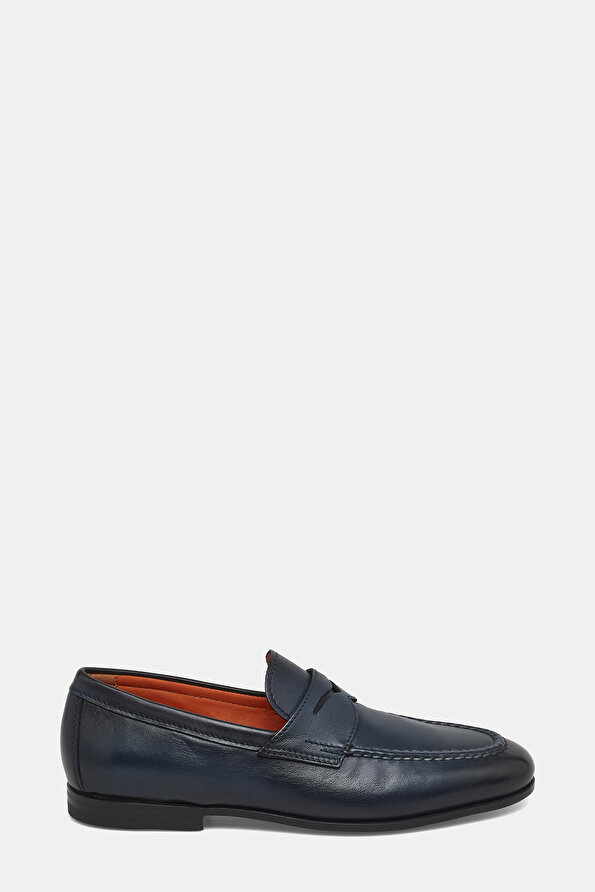 NAVY BLUE LEATHER SHOE