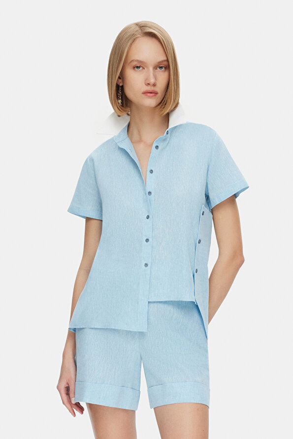 BLUE SHORT SLEEVE SHIRT