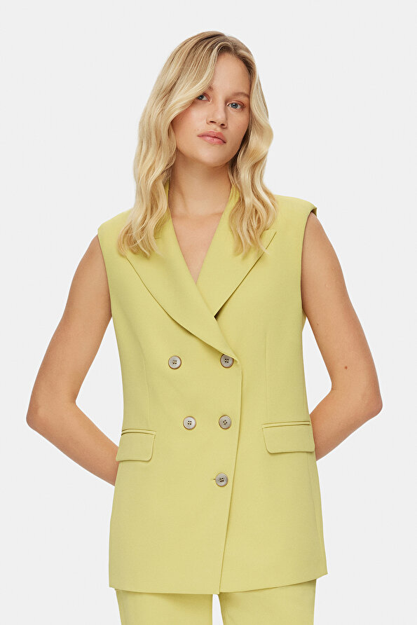 GREEN SURPLICE NECKLINE (CROSS-OVER NECKLINE) VEST