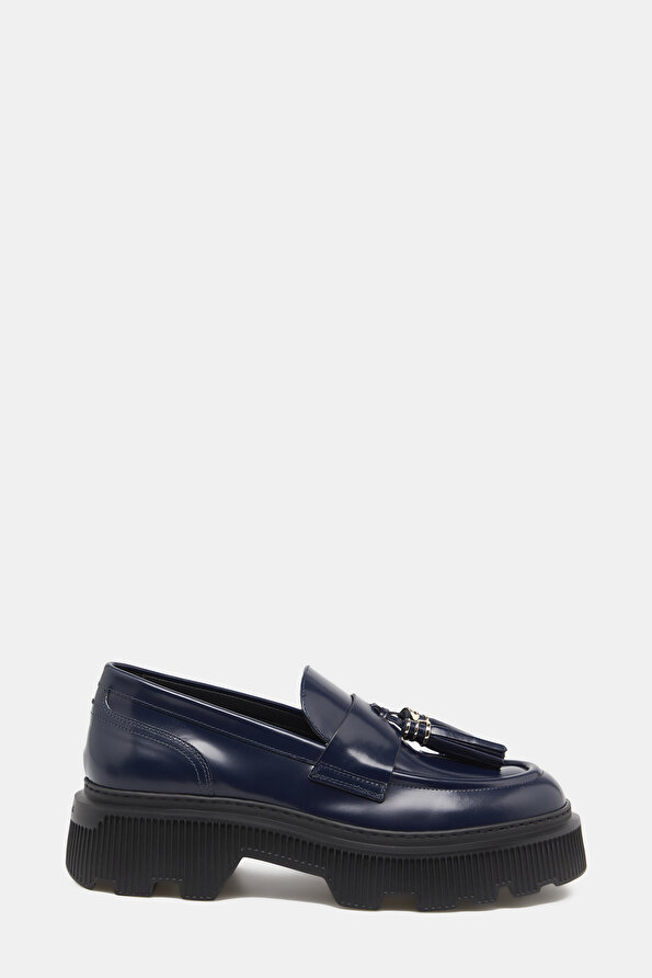 NAVY BLUE LEATHER SHOES