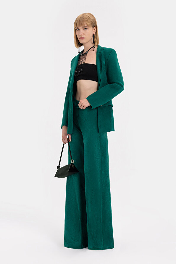 EMERALD GREEN WIDE LEG TROUSERS