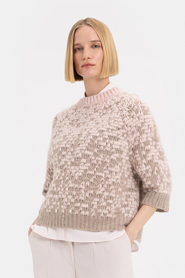 BEIGE BASIC / ROUND NECKLINE TRICOT