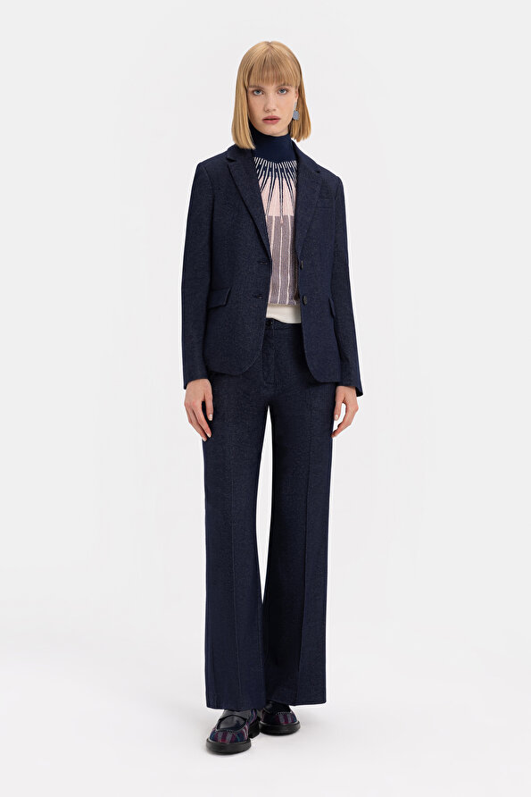 NAVY BLUE WIDE LEG TROUSERS