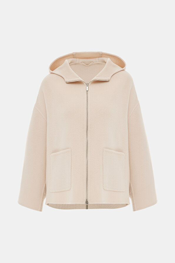 BEIGE WOOL/CASHMERE REEFER JACKET