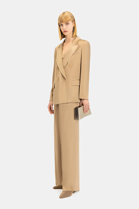 CAMEL SURPLICE NECKLINE (CROSS-OVER NECKLINE) JACKET