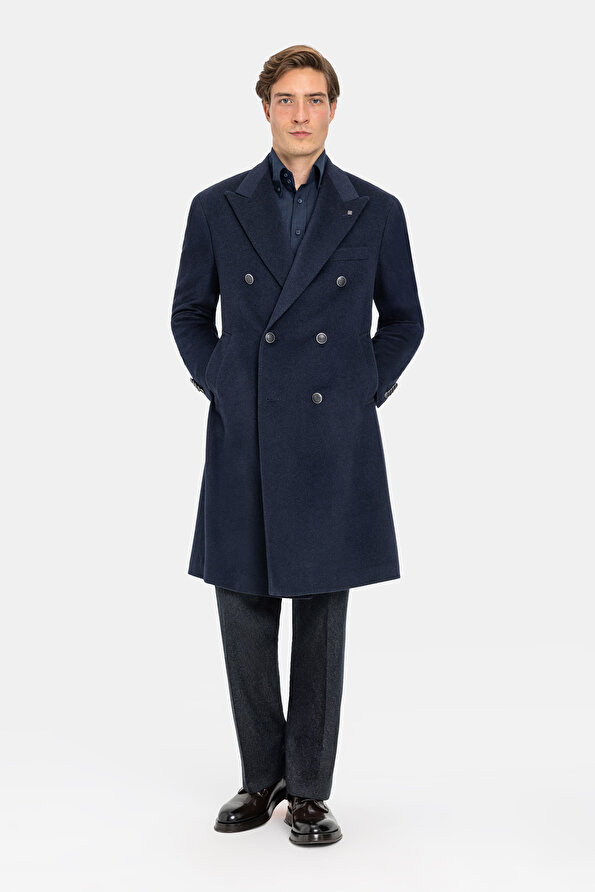 NAVY BLUE CASHMERE TOPCOAT