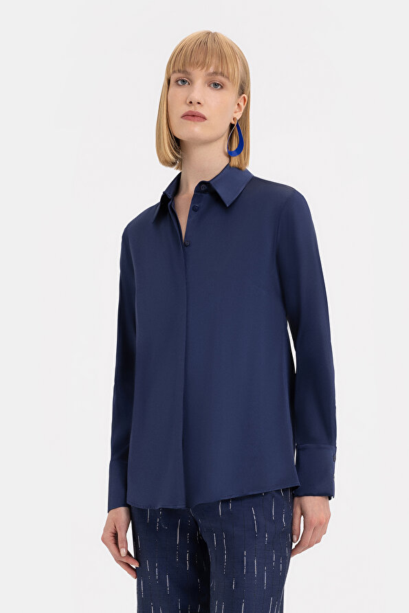 NAVY BLUE LONG SLEEVE SHIRT