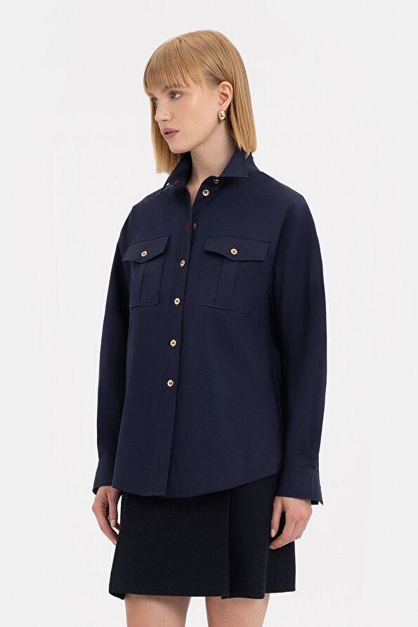 NAVY BLUE LONG SLEEVE SHIRT