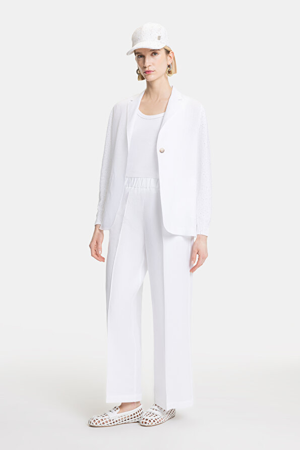 WHITE WIDE LEG TROUSERS