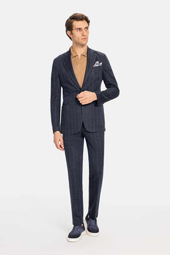 NAVY BLUE WOOL/SILK SUIT