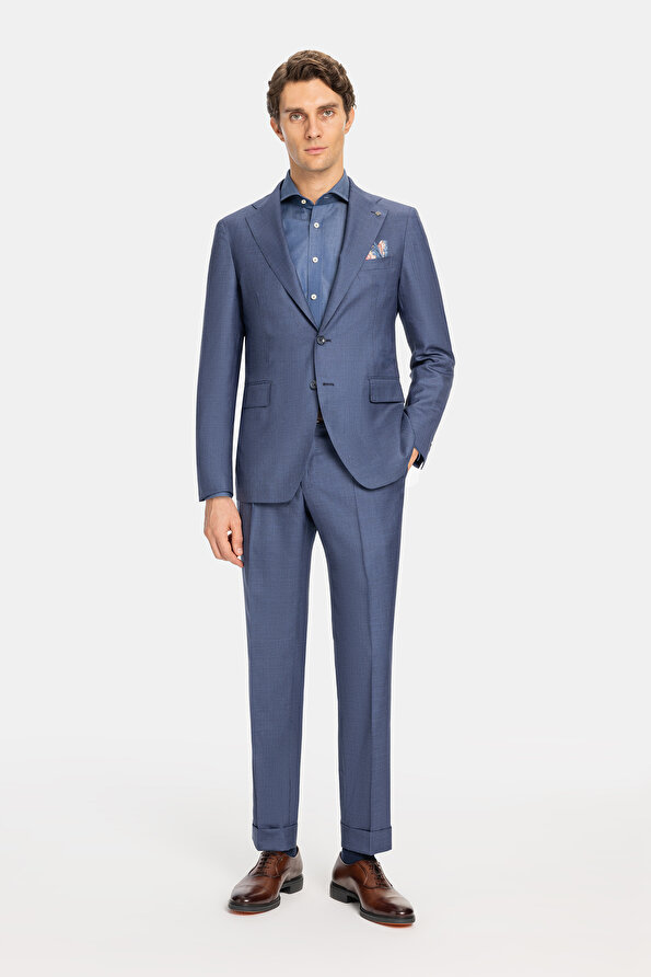 NAVY BLUE WOOL/SILK SUIT