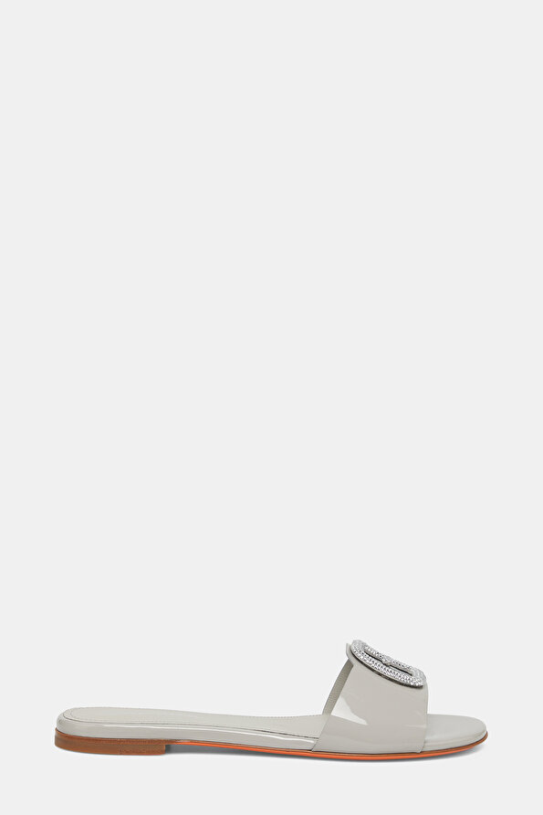 GREY LEATHER SLIPPER