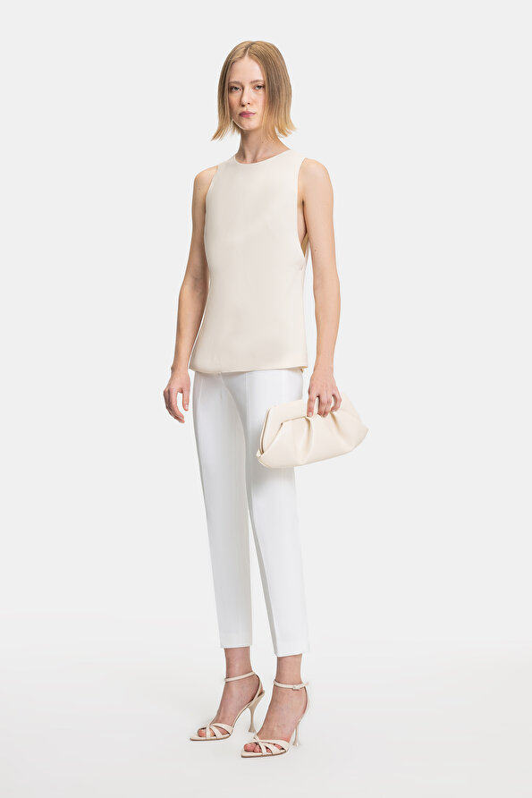 WHITE SKINNY LEG TROUSERS