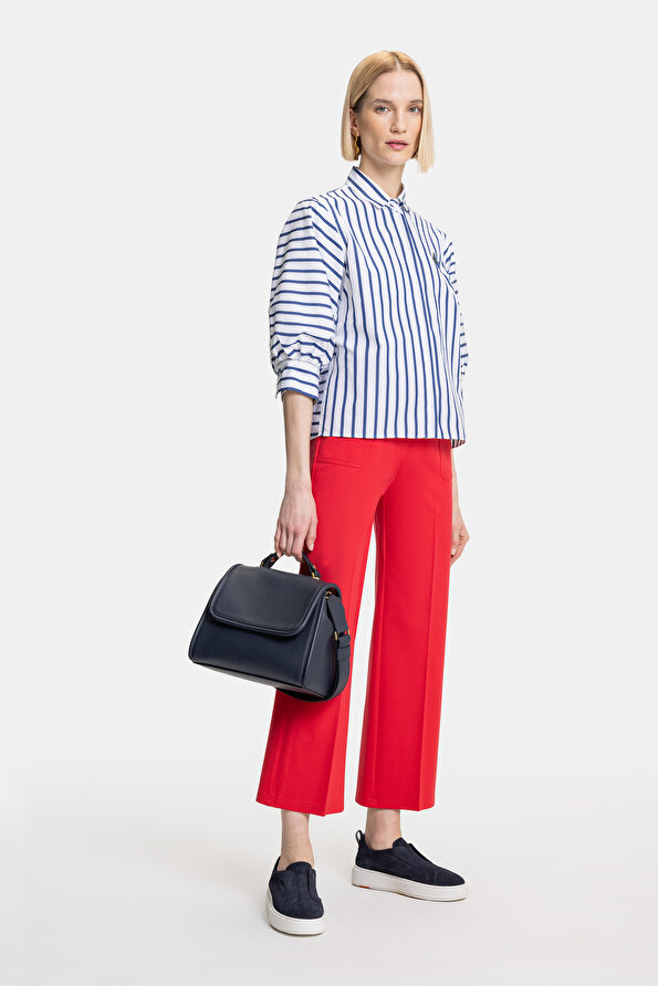 RED STRAIGHT CUT TROUSERS