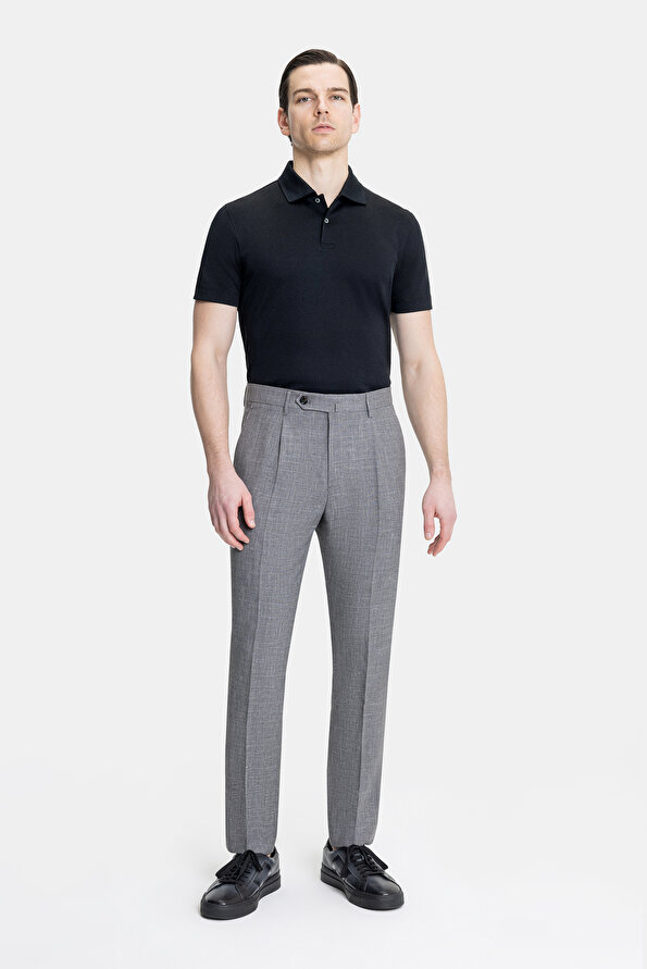 GRAY MELANGE TROUSERS