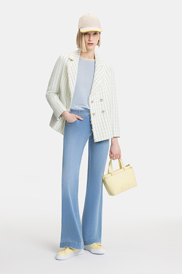 YELLOW SURPLICE NECKLINE (CROSS-OVER NECKLINE) JACKET