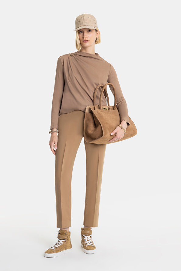 CAMEL STRAIGHT CUT TROUSERS