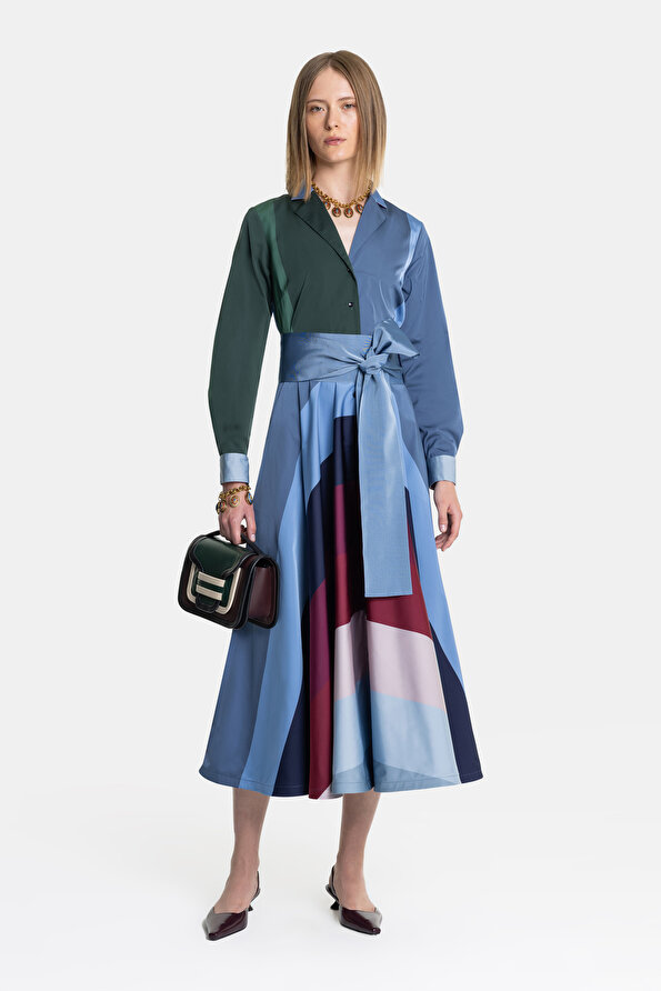 NAVY BLUE 3/4 SLEEVES DRESS