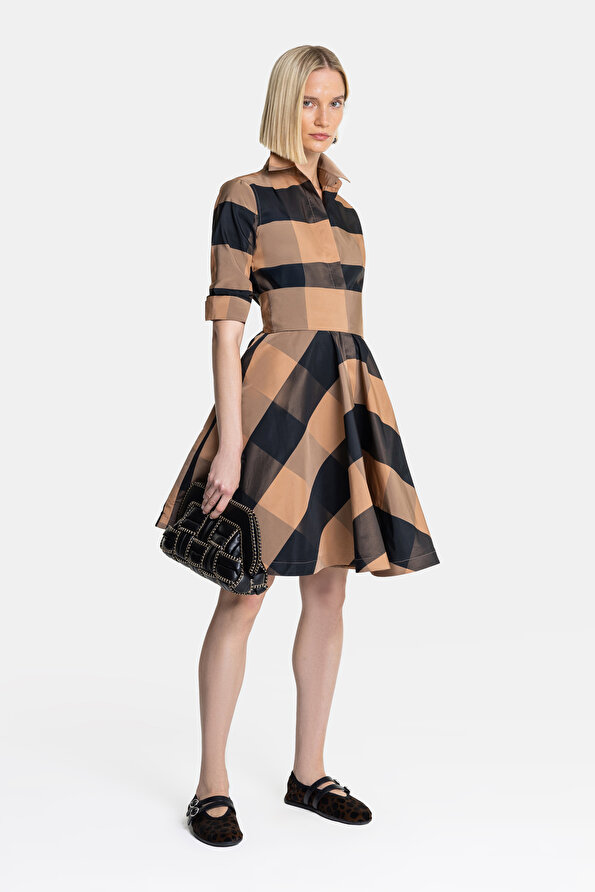 BROWN LONG SLEEVE DRESS
