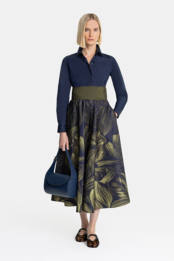 KHAKI LONG SLEEVE DRESS