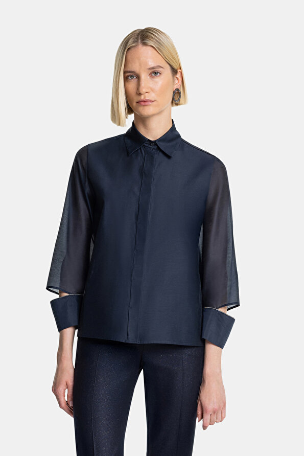 NAVY BLUE LONG SLEEVE SHIRT