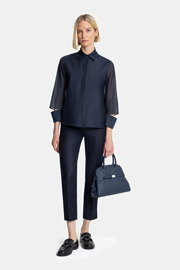 NAVY BLUE STRAIGHT CUT TROUSERS