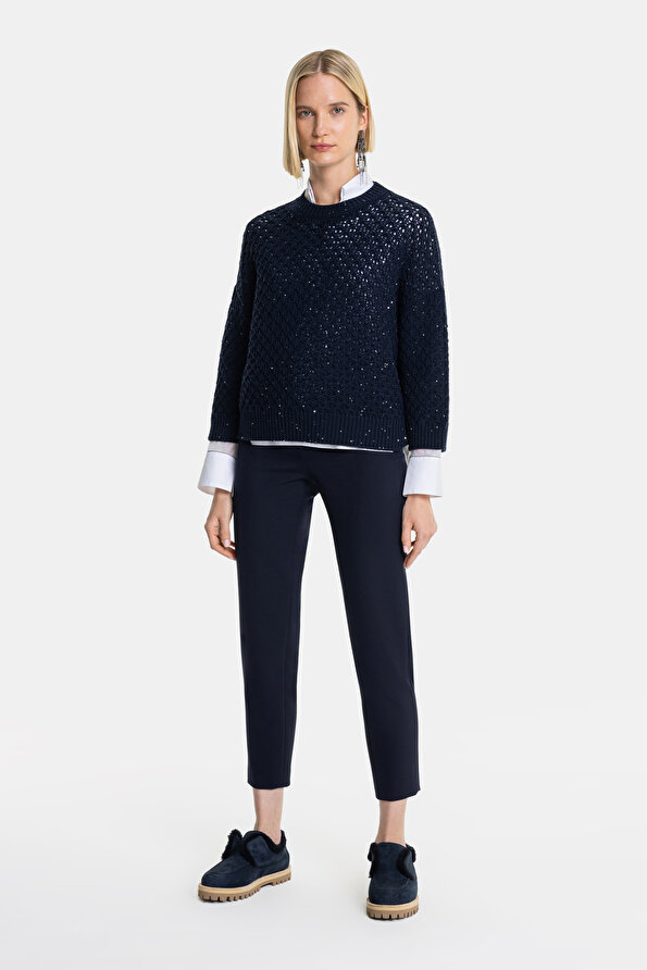 NAVY BLUE STRAIGHT CUT TROUSERS