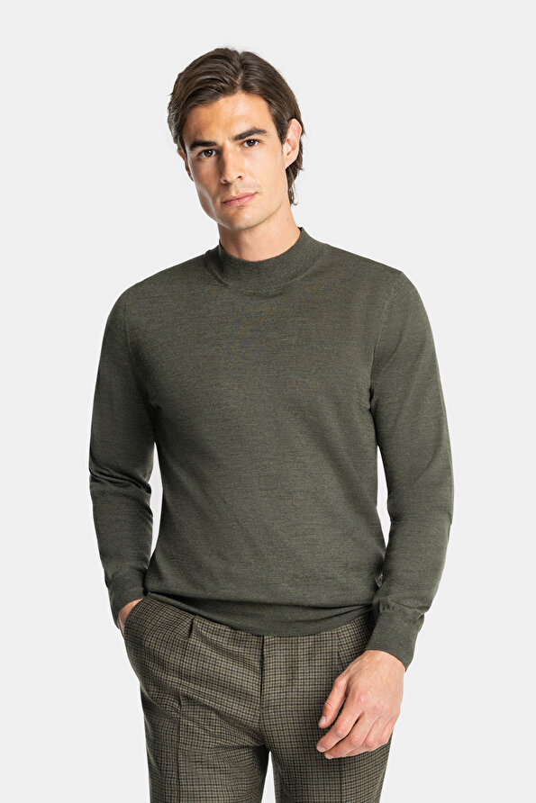 DARK GREEN 1/2 TURTLENECK TRICOT