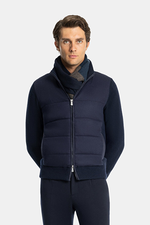 NAVY BLUE WOOL COAT