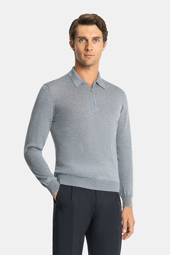 GREY POLO NECK TRICOT