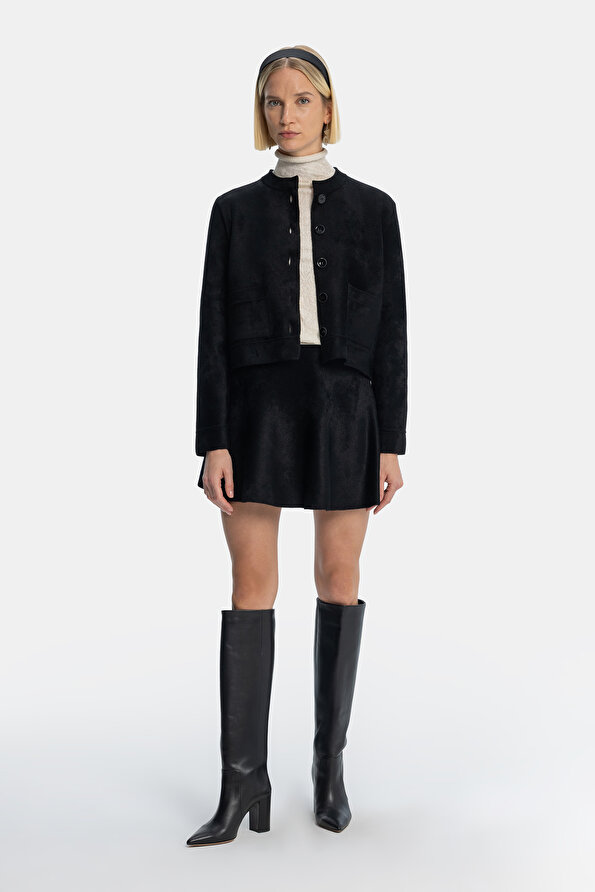 BLACK VELVET MINI SKIRT