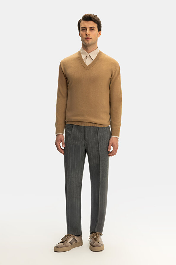 DARK GREY STRIPED TROUSERS