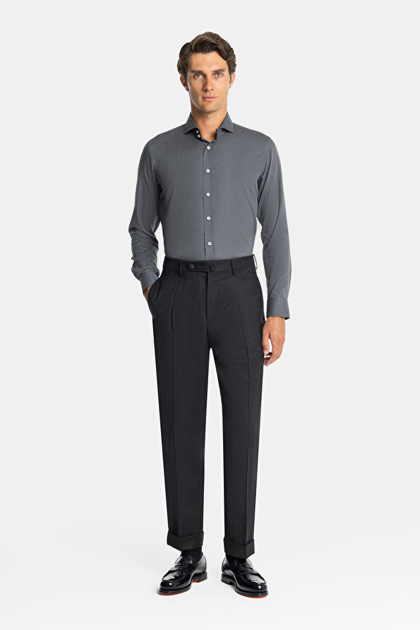 SMOKED PLAIN DIAGONAL TROUSERS