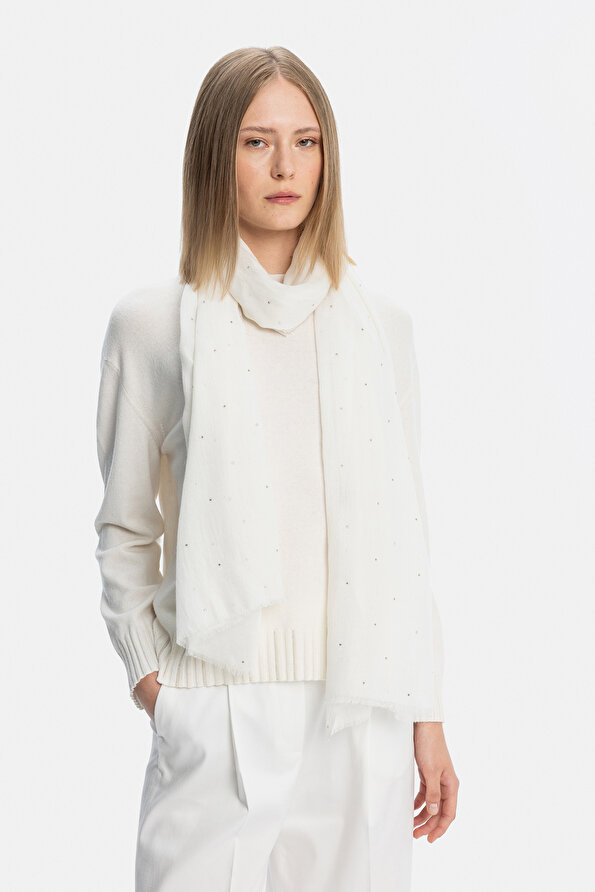 WHITE MODAL SHAWL