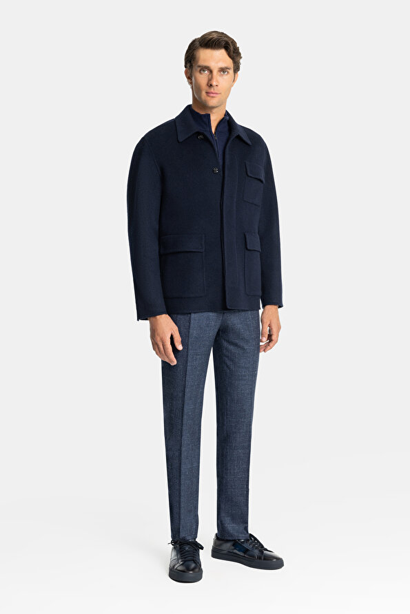 BROWN UPRIGHT COLLAR JACKET