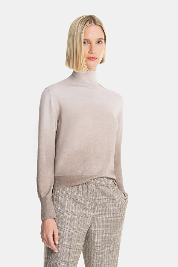 MINK UPRIGHT COLLAR TRICOT