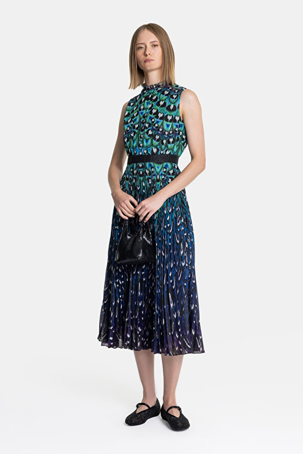 BLACK SLEEVELESS MIDI DRESS