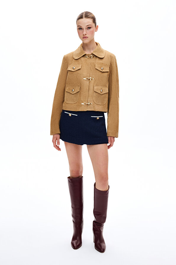 BEIGE LEATHER JACKET