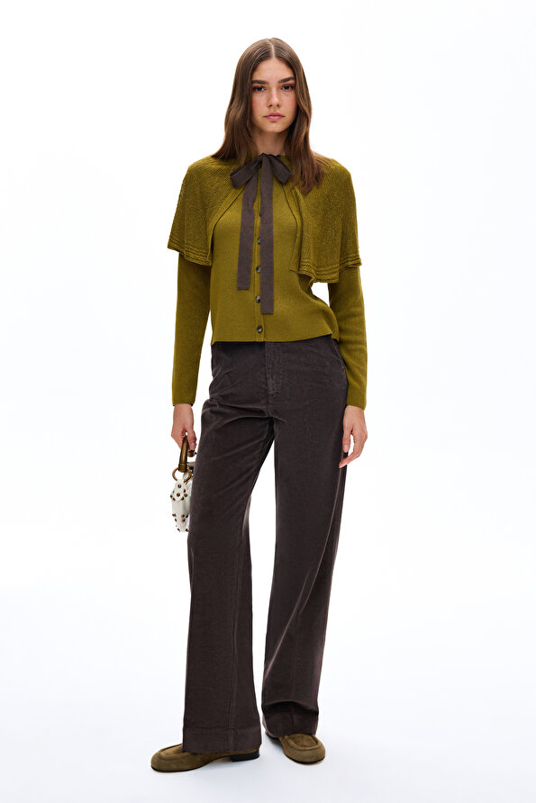 DARK BROWN STRAIGHT CUT TROUSERS