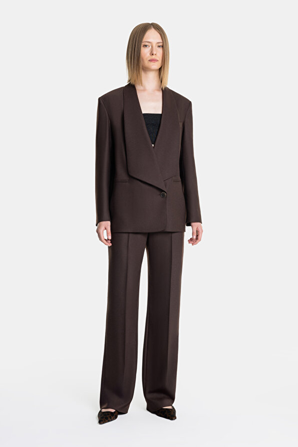 BROWN STRAIGHT CUT TROUSERS