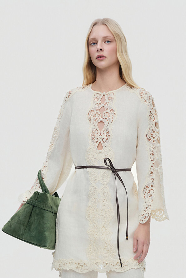 ladies cream dress Analeigh Asymmetric Satin Dress main image 0