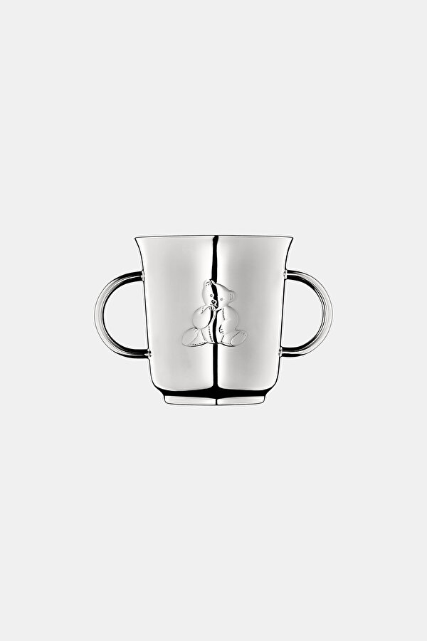 TWO HANDLE BABY CUP CHARLIE BEAR SILVER PLATED 2