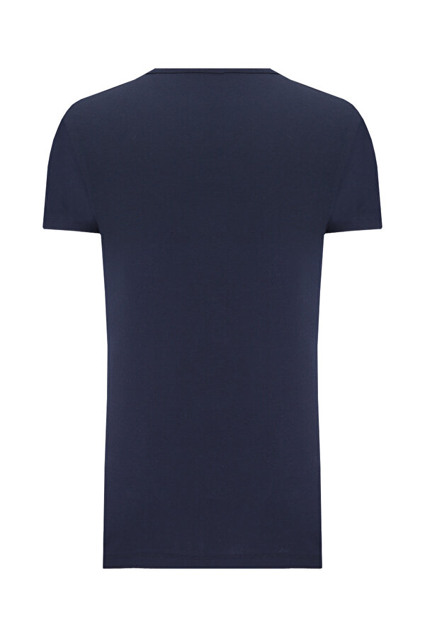 V NECK NAVY BLUE T-SHIRT 2