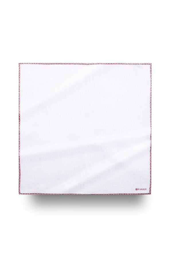 BINDING DETAILED RED WHITE HANDKERCHIEF 2